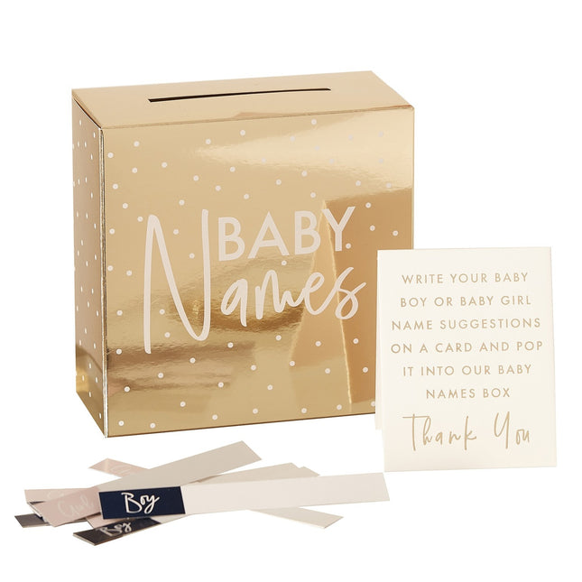 Décoration de table Baby Shower Names Box