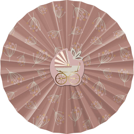 Eventails de naissance en papier Babygirl 3pcs