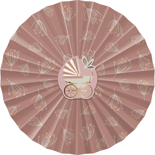 Eventails de naissance en papier Babygirl 3pcs