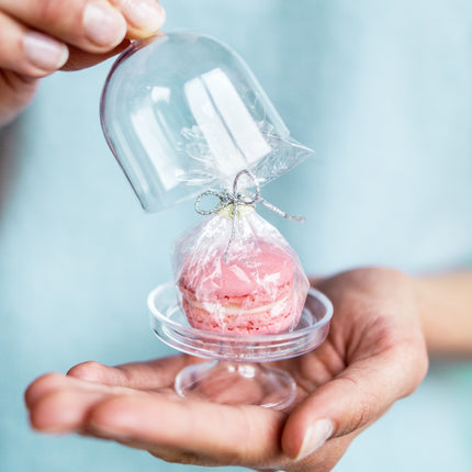 Mini support à cupcake avec couvercle transparent 7.5cm 3pcs