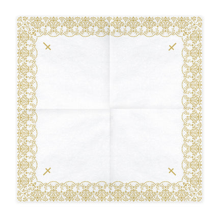 Serviettes de Communion Croix Or 33cm 20pcs