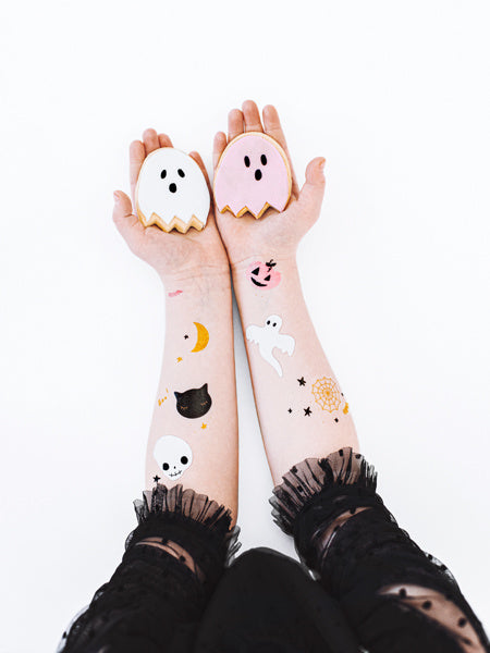 Tatouages d'Halloween Boo 12pcs
