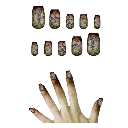 Faux ongles d'Halloween Zombie 10pcs