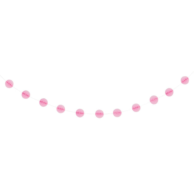 Guirlande nid d'abeille rose clair 2.2m