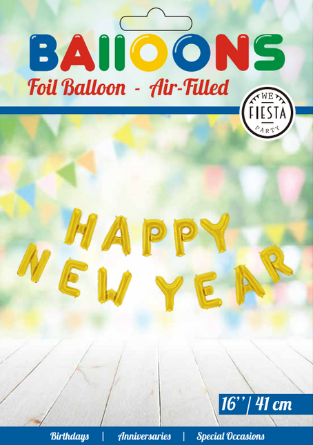 Lettre en bandoulière Happy New Year Gold