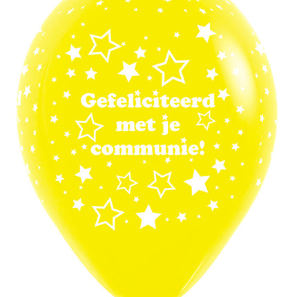 Ballons Communion Étoiles Jaune 30cm 25pcs