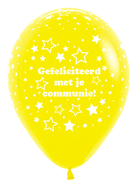 Ballons Communion Étoiles Jaune 30cm 25pcs