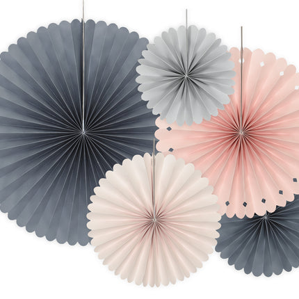 Eventails en papier colorés 14-38cm 3 pièces