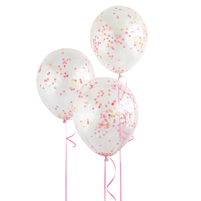 Ballons Confetti Couleur Néon 30cm 6pcs