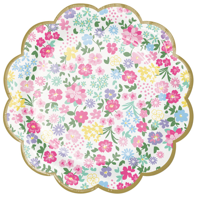 Assiettes Fleurs 18cm 8pcs