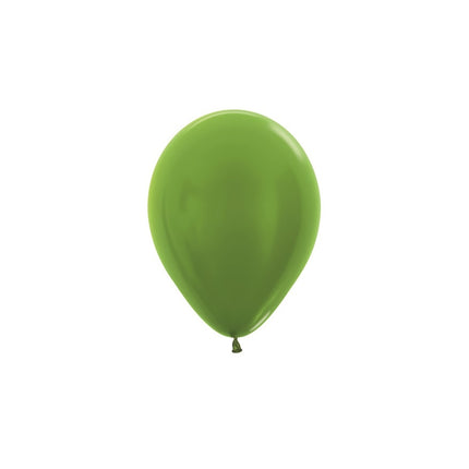 Ballons de baudruche vert citron métallisé 12cm 50pcs