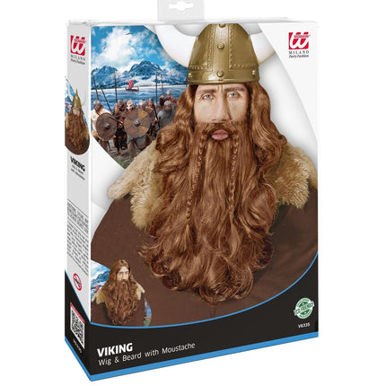 Perruque viking avec barbe et moustache