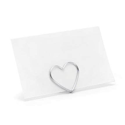 Porte-cartes de visite Cœurs Argent 2.5cm 10pcs