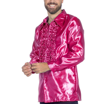 Chemisier Disco à volants Fuchsia