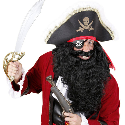 Cache-œil de pirate noir et blanc