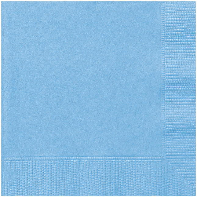 Serviettes de table bleu clair 2 couches 25cm 20pcs