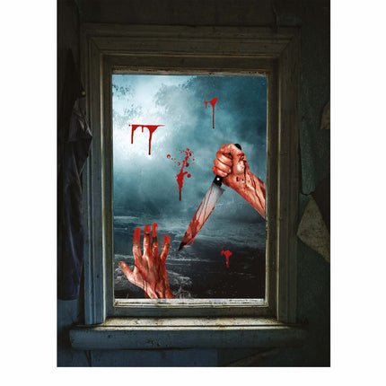 Autocollants de décoration de fenêtre pour Halloween Couteau
