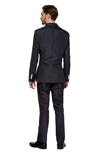 Gangster Pinstripe Black Suit Men <tc>Suitmeister</tc>