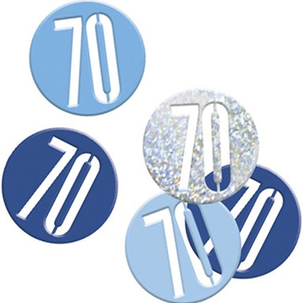 Confetti de table 70 ans bleu 14gr