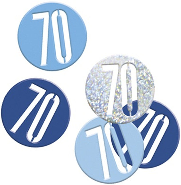 Confetti de table 70 ans bleu 14gr