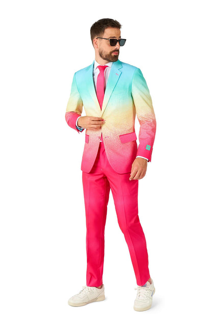 Costume bleu fuchsia arc-en-ciel Hommes <tc>OppoSuits</tc>