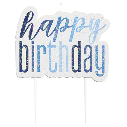 Set de bougies Happy Birthday Bleu pailleté 13 pièces