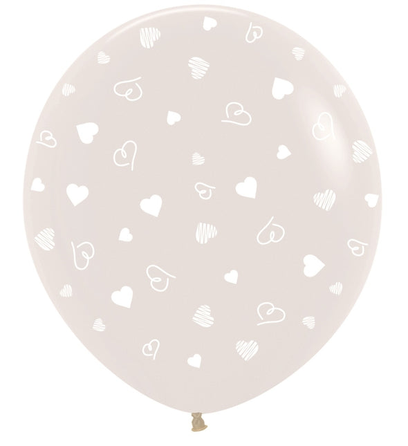Ballons de baudruche Coeurs transparents 91cm 2pcs