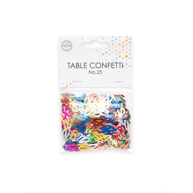 Confettis de table 25 ans colorés