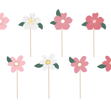 Décor de gâteau Fleurs 14.5cm 8pcs
