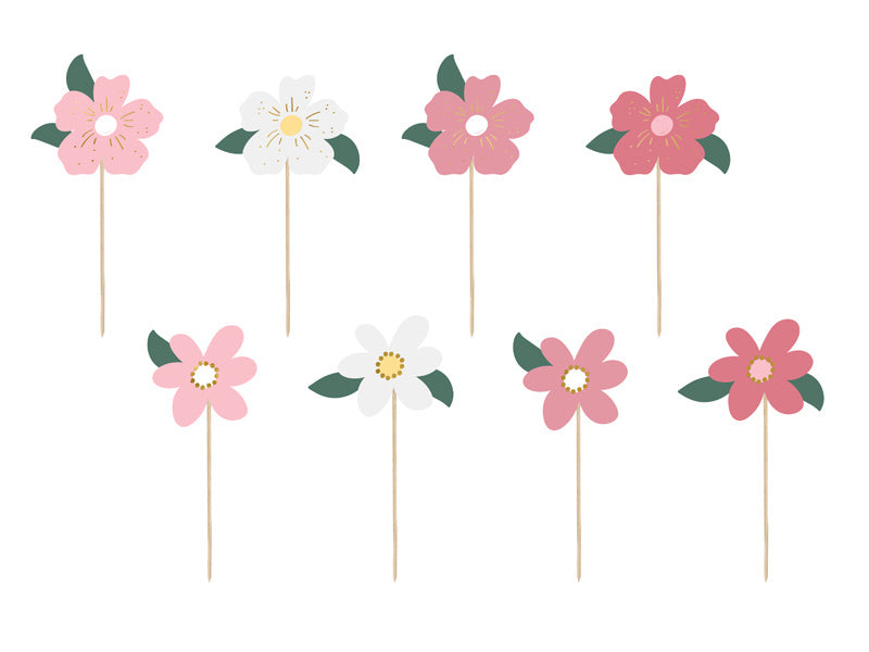 Décor de gâteau Fleurs 14.5cm 8pcs