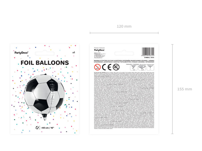 Ballon d'hélium Football vide 40cm