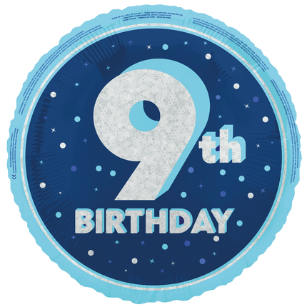 9 ans Ballon à l'hélium bleu vide 45cm