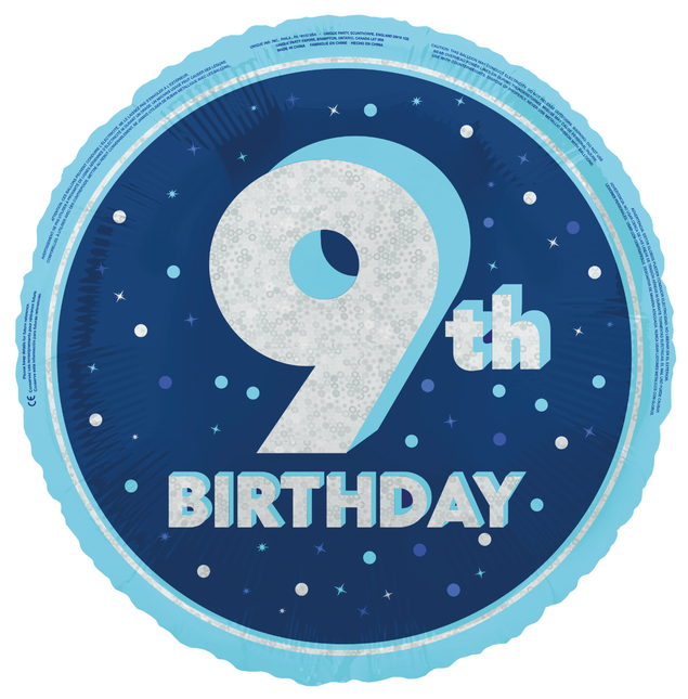 9 ans Ballon à l'hélium bleu vide 45cm