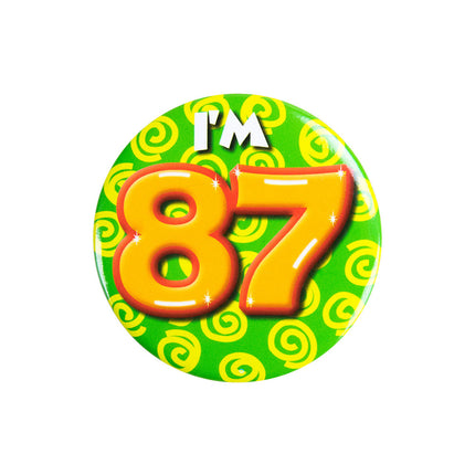 Je suis 87 Bouton 87 ans 5.5cm