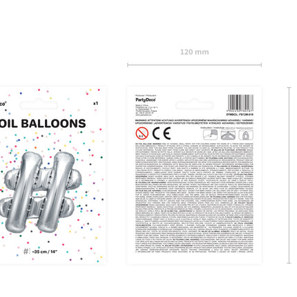 Ballon de baudruche Lettre # Argent Vide 35cm