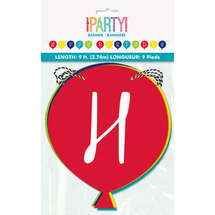 Lettre String Happy Birthday Balloons 2.74m