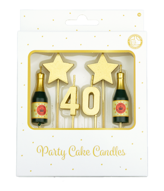 Bougies 40 ans Champagne 17.5cm