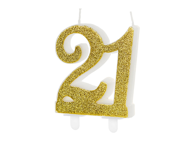 Bougie 21 ans or 7.5cm