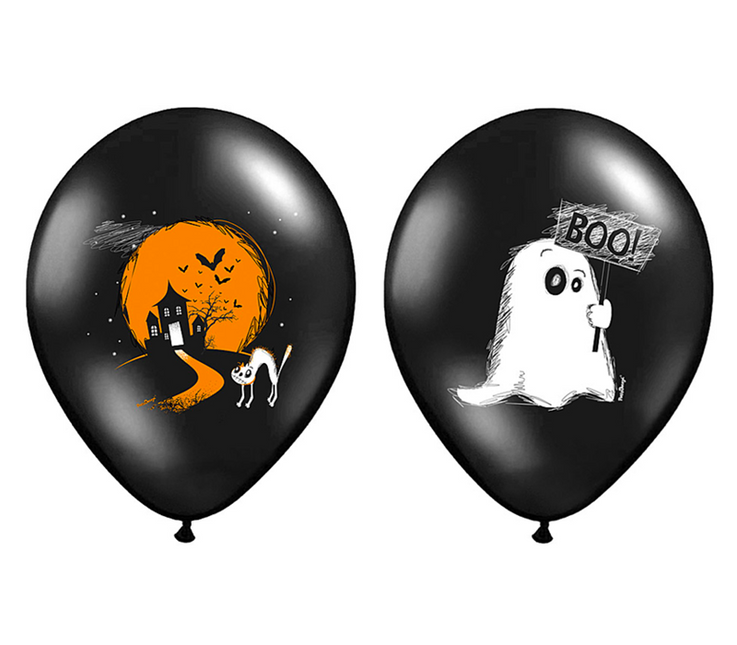 Ballons d'Halloween Boo ! 30cm 6pcs