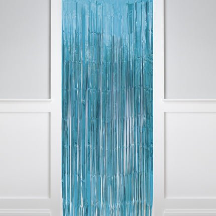 Rideau de porte bleu 2m