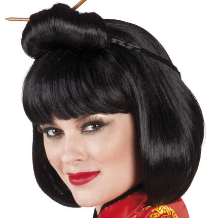 Perruque chinoise Dames avec bâtons