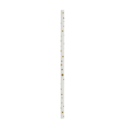 Pailles en papier Gold Dots White 20cm 8pcs