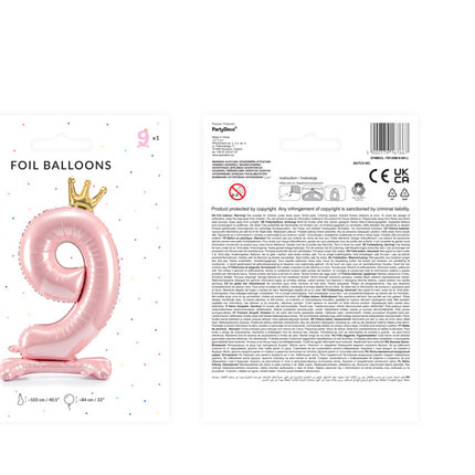Ballon de baudruche Figure 9 Rose Clair Standard Vide 70cm