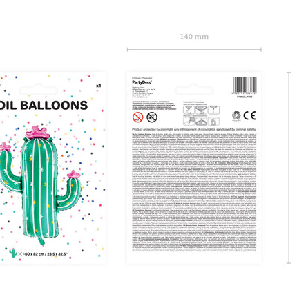 Ballon à l'hélium Cactus vide 82cm