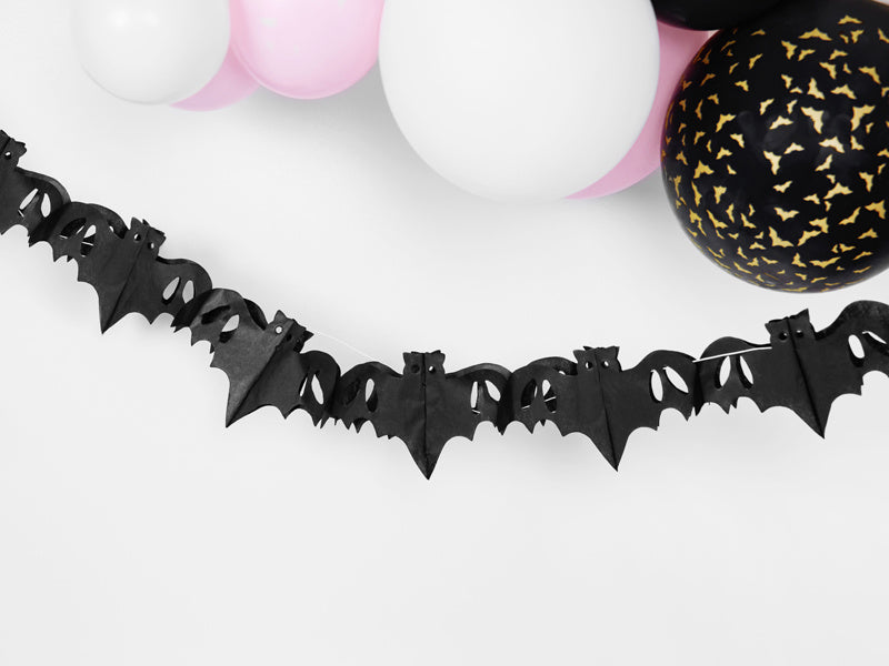 Guirlande d'Halloween Chauve-Souris Noire 4m