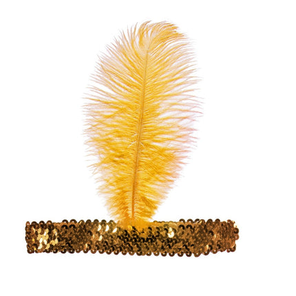Bandeau Charleston doré avec plume