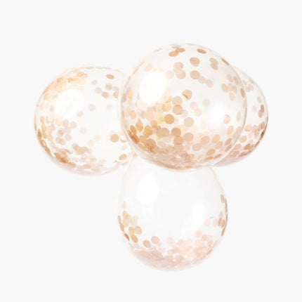 Ballons Confetti Rose Gold 12cm 6pcs
