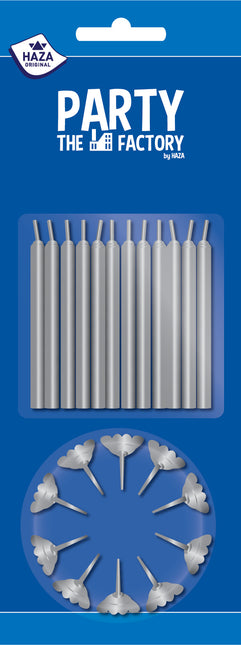 Bougeoir argenté 6cm 12pcs