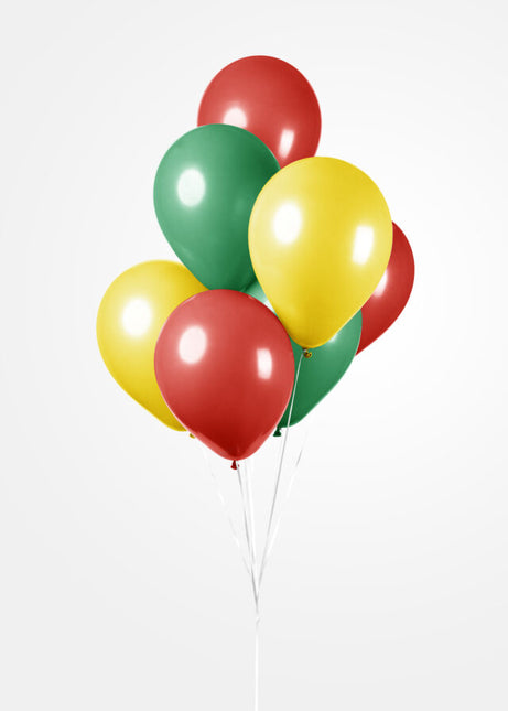 Ballons rouges jaunes verts 30cm 10pcs