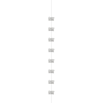 Décoration suspendue Happy Birthday Argent 1.52m